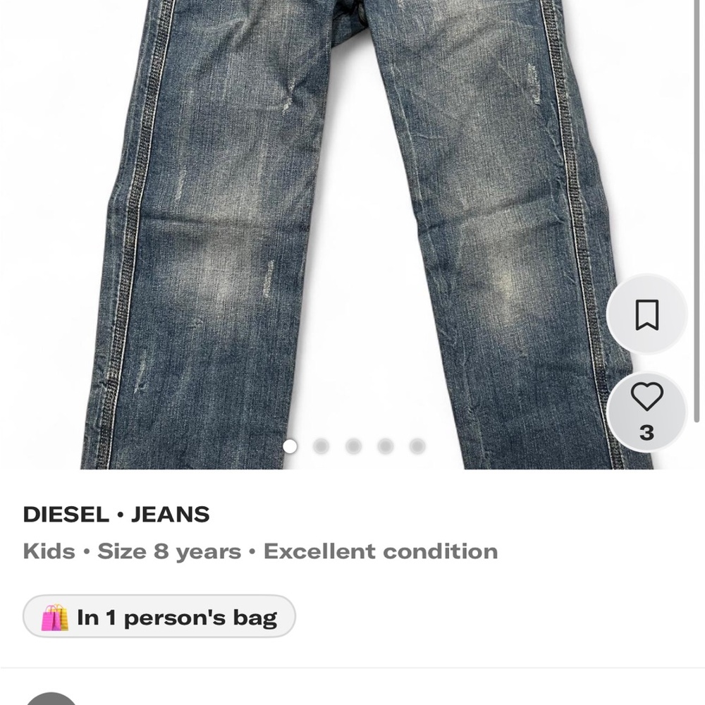 Diesel Boys Distressed Blue Jeans - Picture 2 of 6